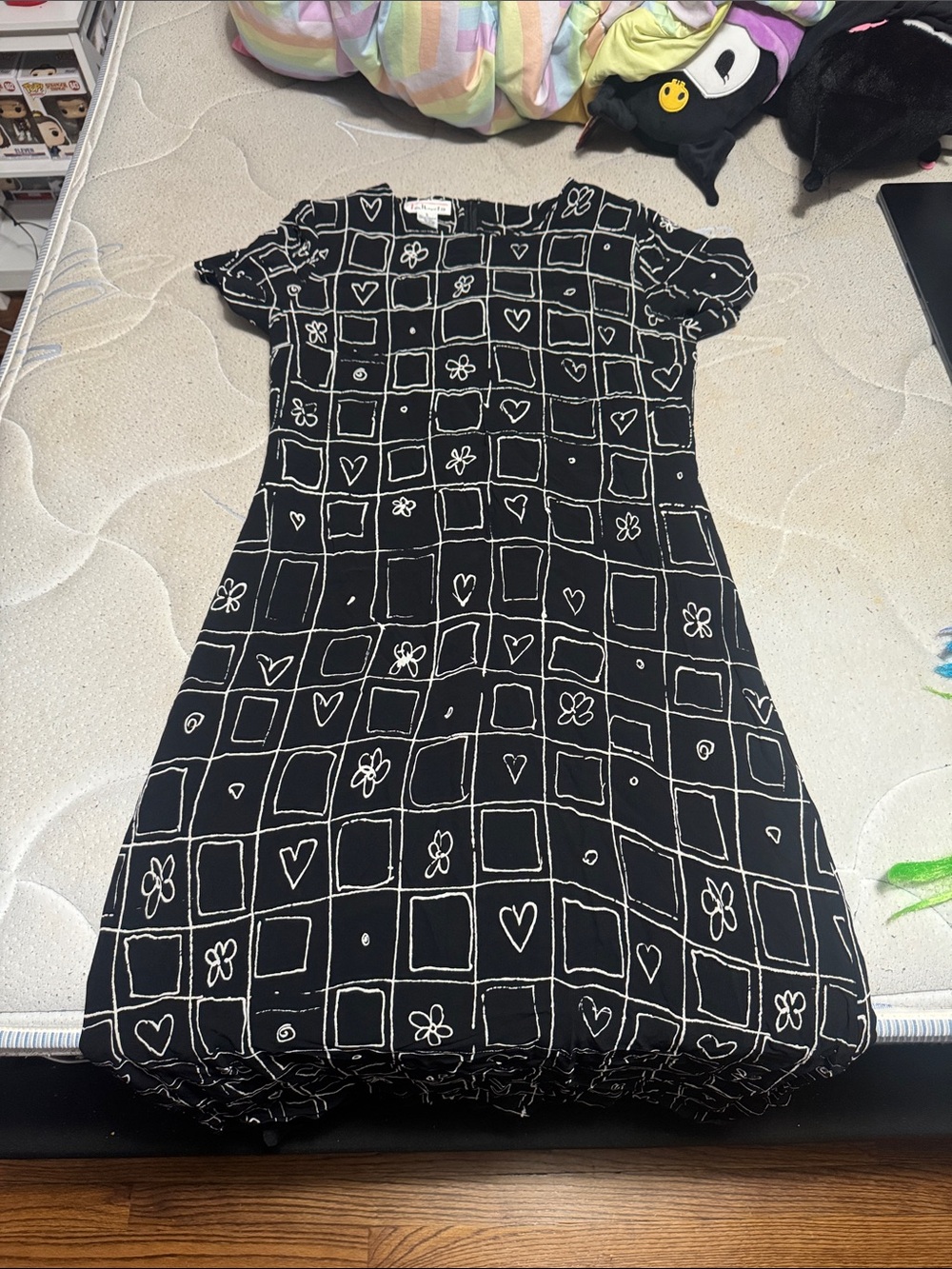 Black Dress with White Chalky Designs